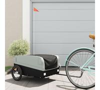 vidaXL Rimorchio da Bici Nero e Grigio 45 kg in Ferro
