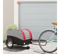 vidaXL Rimorchio da Bici Nero e Rosso 45 kg in Ferro