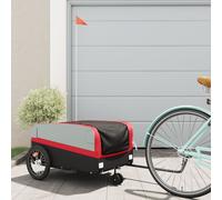 vidaXL Rimorchio da Bici Nero e Rosso 45 kg in Ferro