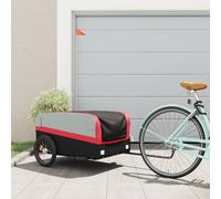 vidaXL Rimorchio da Bici Nero e Rosso 45 kg in Ferro