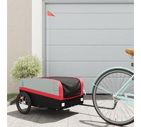 vidaXL Rimorchio da Bici Nero e Rosso 45 kg in Ferro