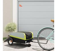vidaXL Rimorchio da Bici Nero e Verde 30 kg in Ferro