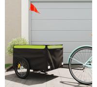 vidaXL Rimorchio da Bici da Carico Nero e Verde 45 kg in Ferro