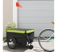 vidaXL Rimorchio da Bici Nero e Verde 45 kg in Ferro
