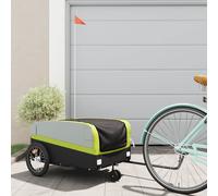 vidaXL Rimorchio da Bici Nero e Verde 45 kg in Ferro