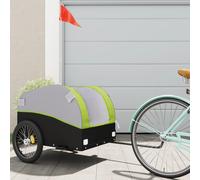 vidaXL Rimorchio da Bici Nero e Verde 45 kg in Ferro