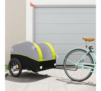 vidaXL Rimorchio da Bici Nero e Verde 45 kg in Ferro