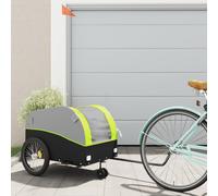 vidaXL Rimorchio da Bici Nero e Verde 45 kg in Ferro