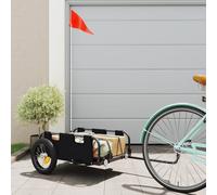 vidaXL Rimorchio da Bici Nero Oxford e Ferro