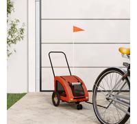 vidaXL Rimorchio da Bici per Animali Arancione e Grigio Oxford e Ferro
