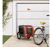 vidaXL Rimorchio da Bici per Animali Arancione e Grigio Oxford e Ferro