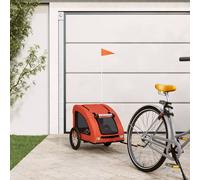 vidaXL Rimorchio da Bici per Animali Arancione e Grigio Oxford e Ferro