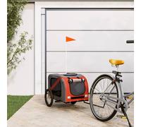 vidaXL Rimorchio da Bici per Animali Arancione e Nero Oxford e Ferro