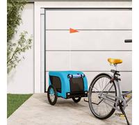 vidaXL Rimorchio da Bici per Animali Blu e Nero Oxford e Ferro
