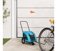vidaXL Rimorchio da Bici per Animali Blu Oxford e Ferro