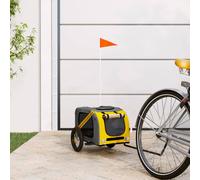 vidaXL Rimorchio da Bici per Animali Giallo e Grigio Oxford e Ferro