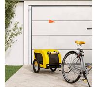 vidaXL Rimorchio da Bici per Animali Giallo e Nero Oxford e Ferro