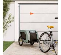 vidaXL Rimorchio da Bici per Animali Grigio e Nero Oxford e Ferro