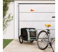 vidaXL Rimorchio da Bici per Animali Nero e Grigio Oxford e Ferro