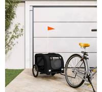 vidaXL Rimorchio da Bici per Animali Nero Oxford e Ferro