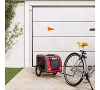 vidaXL Rimorchio da Bici per Animali Rosso e Grigio Oxford e Ferro