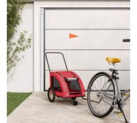 vidaXL Rimorchio da Bici per Animali Rosso Oxford e Ferro