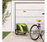 vidaXL Rimorchio da Bici per Animali Verde Oxford e Ferro