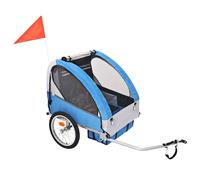 vidaXL Rimorchio da Bici per Bambini Grigio e Nero 30 kg