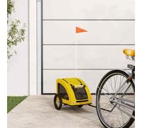 vidaXL Rimorchio da Bici per Cani Giallo in Tessuto Oxford e Ferro