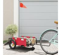 vidaXL Rimorchio da Bici Rosso Oxford e Ferro