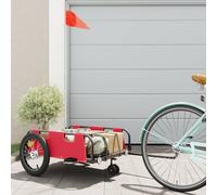 vidaXL Rimorchio da Bici Rosso Oxford e Ferro