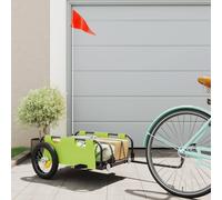 vidaXL Rimorchio per Bici da Carico Verde in Tessuto Oxford e Ferro