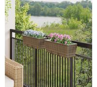 vidaXL Ringhiera 2 pz Grigio 50 x 17 x 17 cm Metallo