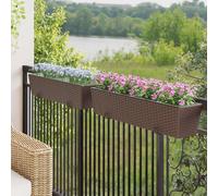 Ringhiera 2 pz Marrone 80 x 17 x 17 cm Metallo