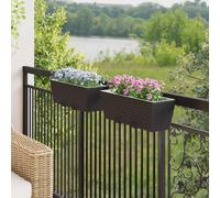 vidaXL Ringhiera 2 pz Nero 50 x 17 x 17 cm Metallo