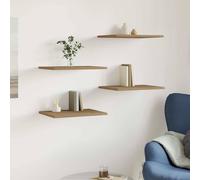 vidaXL Ripiani per Libreria 4 pz Rovere 60x10x1,5 cm Legno Multistrato, mensola, mensola Extra, mensola montata a Parete, ripiano libreria