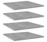 vidaXL Ripiani per Libreria 4pz Grigio Cemento 40x40x1,5cm Multistrato
