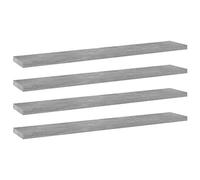 vidaXL Ripiani per Libreria 4pz Grigio Cemento 60x10x1,5cm Multistrato