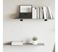 vidaXL Ripiani per Libreria 4pz Grigio Cemento 80x20x1,5cm Multistrato