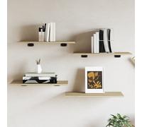 vidaXL Ripiani per Libreria 4pz Rovere Sonoma 60x30x1,5cm Multistrato