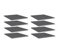 vidaXL Ripiani per Libreria 8pz Grigio Lucido 40x50x1,5cm Multistrato