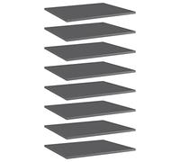 vidaXL Ripiani per Libreria 8pz Grigio Lucido 60x50x1,5cm Multistrato
