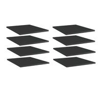 vidaXL Ripiani per Libreria 8pz Nero Lucido 40x50x1,5cm Multistrato