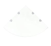 vidaXL Ripiano Angolare Supporti Cromati in Vetro Trasparente 45x45cm Scaffale