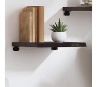 vidaXL Ripiano Marrone Scuro 40x40x(2-4) cm Massello Rovere Trattato