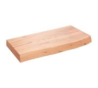 vidaXL Ripiano da muro Marrone in massello rovere trattato 60x30x(2-6) cm