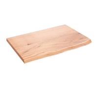 vidaXL Ripiano Muro Marrone Chiaro 60x40x2 cm Massello Rovere Trattato, Piano, ripiano portaoggetti, ripiano in Legno, ripiano, mensola pensile