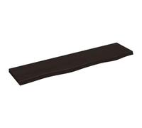 vidaXL Ripiano Muro Marrone Scuro 80x20x2 cm Massello Rovere Trattato, Piano, ripiano portaoggetti, ripiano in Legno, ripiano, mensola pensile