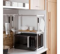 vidaXL Ripiano per Microonde Bianco 51x27x63 cm in Alluminio
