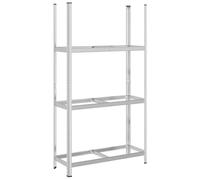 vidaXL Ripiano per Pneumatici a 3 Strati Argento 110x40x200 cm Acciaio, scaffalature del garage, scaffale di stoccaggio, scaffalatura del garage